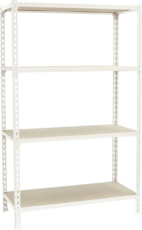 PROREGAL Schwerlastregal Mid Muli mit 4 Fachböden, Weiß, H x B x T: 150 x 120 x 40 cm