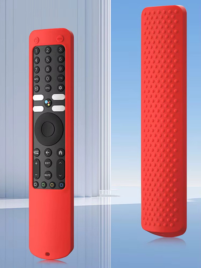 Rutschfeste Silikonhülle für Xiaomi XMRM-ML Fernbedienung mit Anti-Verlust-Lanyard in Grün und Rot - Bild 3