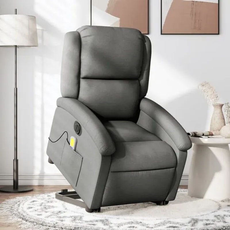 Elektrischer Massagesessel mit Aufstehhilfe von vidaxl in Anthrazit aus Stoff - Bild 1