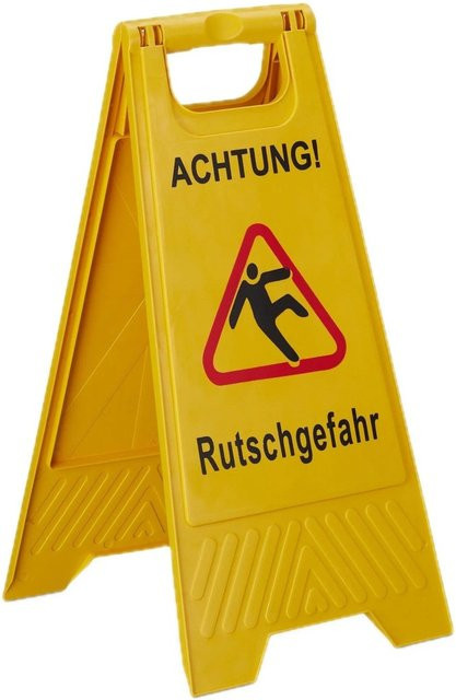 Relaxdays Warnaufsteller aus Kunststoff in Gelb, klappbar und beidseitig, B/T/H: 57,5 x 29,5 x 37,5 cm - Bild 1