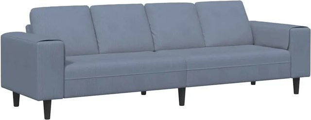 vidaXL Sofa in Blau mit Kissen aus Cordstoff, B/T/H: 250 x 77 x 76 cm - Bild 1