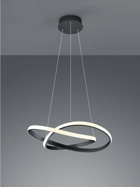 Reality by Trio LED-Pendelleuchte Course in Schwarz matt mit modernem Ring-Design aus Acryl und dimmbarer Funktion - Bild 1