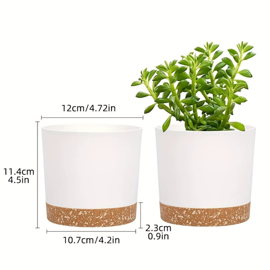 4er Set YOCITY Blumentöpfe rund mit abnehmbarem Boden, atmungsaktiv, grün und mehrfarbig, Durchmesser: 12,7 cm - Bild 2