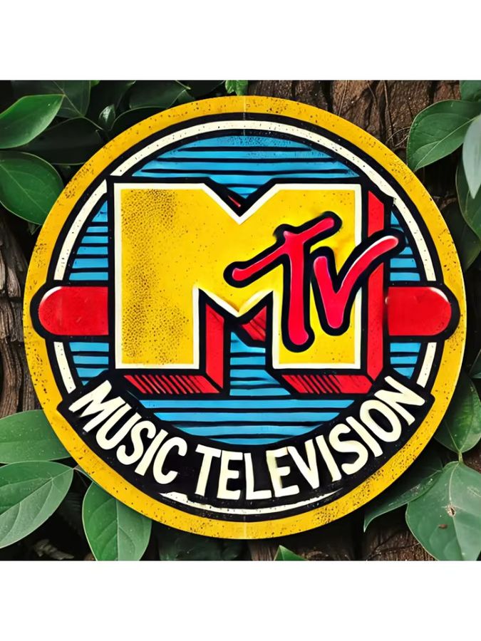 Potdemiel MTV Wandkunstschild aus Aluminium im Vintage-Design, Multicolor, B/H: 20,32 x 20,32 cm - Bild 7