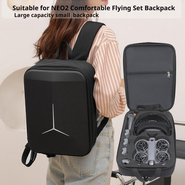 DJI Neo 2 Tragbarer Rucksack Schwarz – Schützende Reise-Aufbewahrungstasche und Antikollisions-Tasche für deine Drohne - Bild 1
