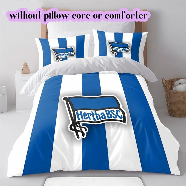 Lalilata Home Hertha BSC II Bettwäsche Set mit Bettbezug und 2 Kissenbezügen, Blau, B/H: 155 x 200 cm - Bild 1