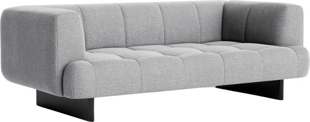 HAY Quilton Lift 2 Sitzer Sofa in Grau, gesteppt mit Armlehnen, B/T/H: 214 x 109 x 72 cm - Bild 1