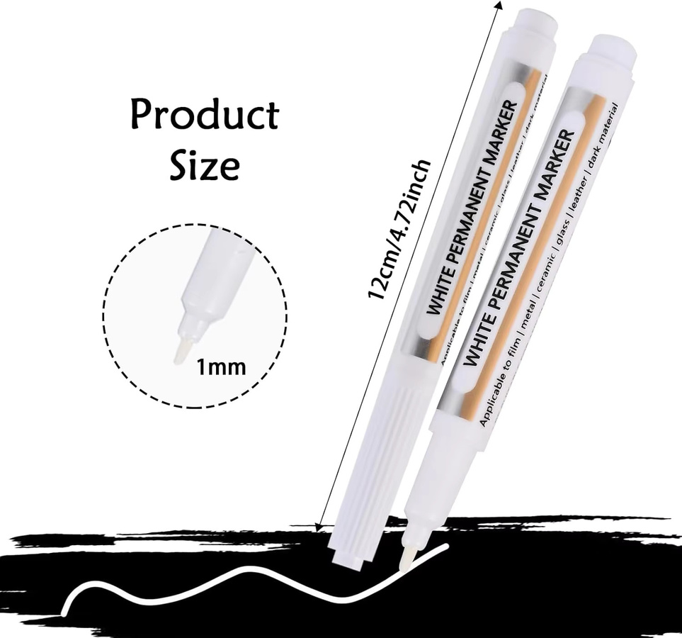10 weiße Acrylmarker Set – permanente wasserfeste Farbstifte für Metall, Glas und Holz - Bild 2