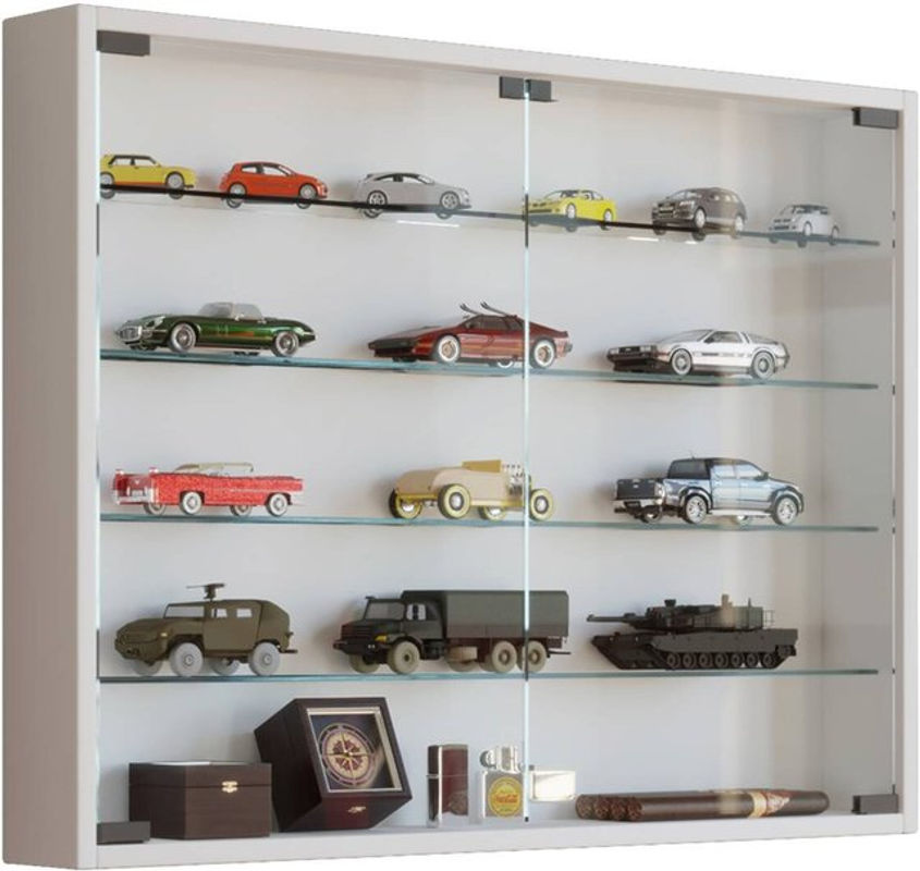 VCM Hängevitrine Mandosa L in Weiß mit ESG-Sicherheitsglas, B/T/H: 80 x 10 x 60 cm - Bild 3
