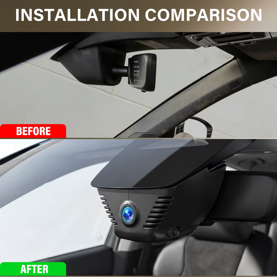 Podofo 4K Dashcam mit WLAN und App, UHD 2160P Videokamera mit G-Sensor und Schleifenaufzeichnung, Schwarz, passend für Honda Accord 2023 2024 2025 Hybrid LX Sport EX Touring EX-L - Bild 7
