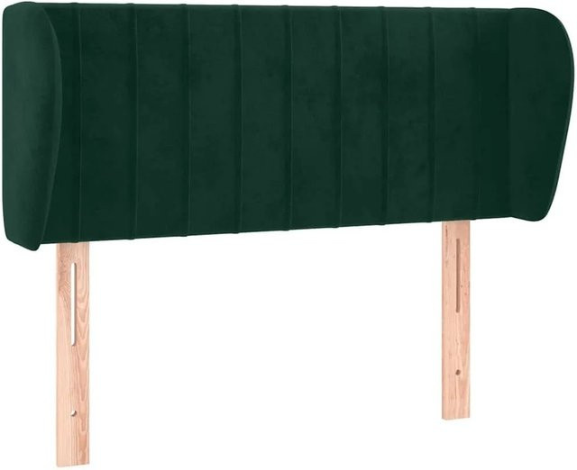 vidaXL Kopfteil mit Ohren in Dunkelgrün aus Samt, B/T/H: 103 x 23 x 78/88 cm - Bild 1
