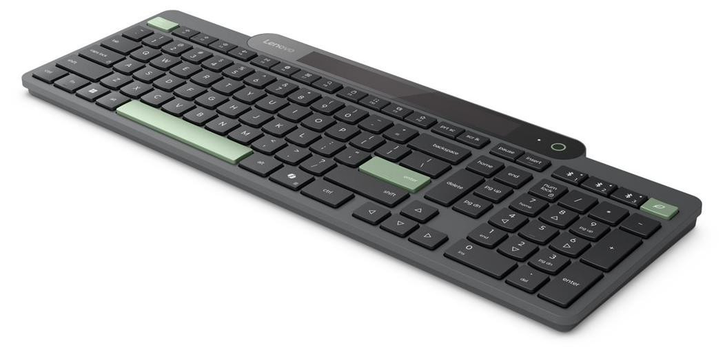 Lenovo Kabellose Tastatur mit Bluetooth und Plunger Key Switches, Vollformat, Schwarz-Grün - Bild 1