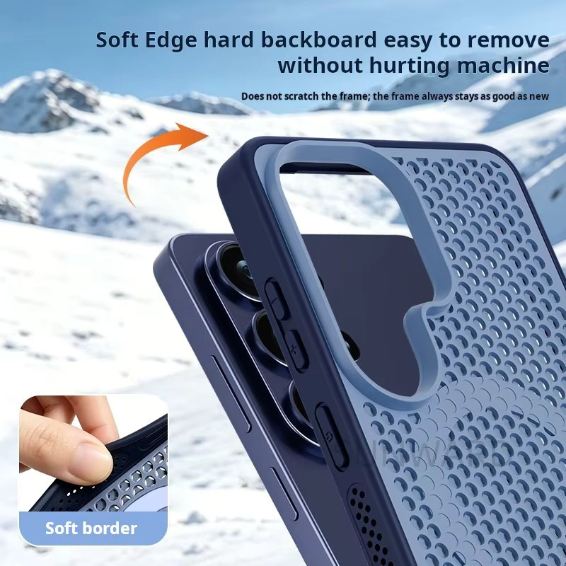 Magsafe Magnetische Handyhülle mit Wabenstruktur für Samsung Galaxy S23 S24 S25 S26 Ultra in Grau oder Blau - Bild 4