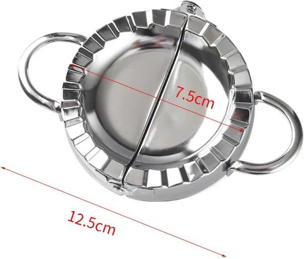 Ni Ni Teigtaschenformer aus Edelstahl mit Form und Presse in Grau, Durchmesser: 12,5 cm - Bild 1
