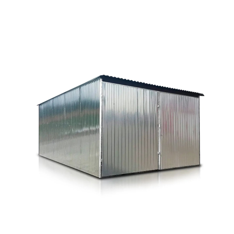 Liderstal Einzelgarage Basic aus verzinktem Trapezprofilblech in Silber, B: 300 cm, T: 500 cm - Bild 2