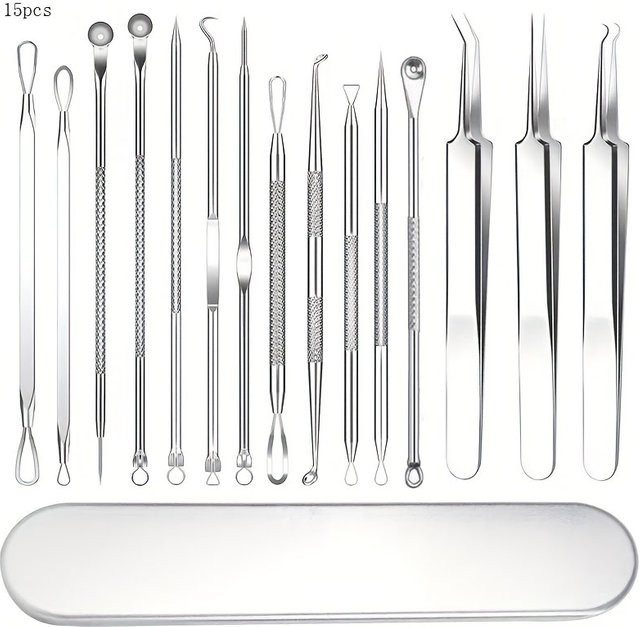 YJYIBEI Mitesser-Werkzeug-Set, 11-teilig, für alle Hauttypen, Damen - Bild 1