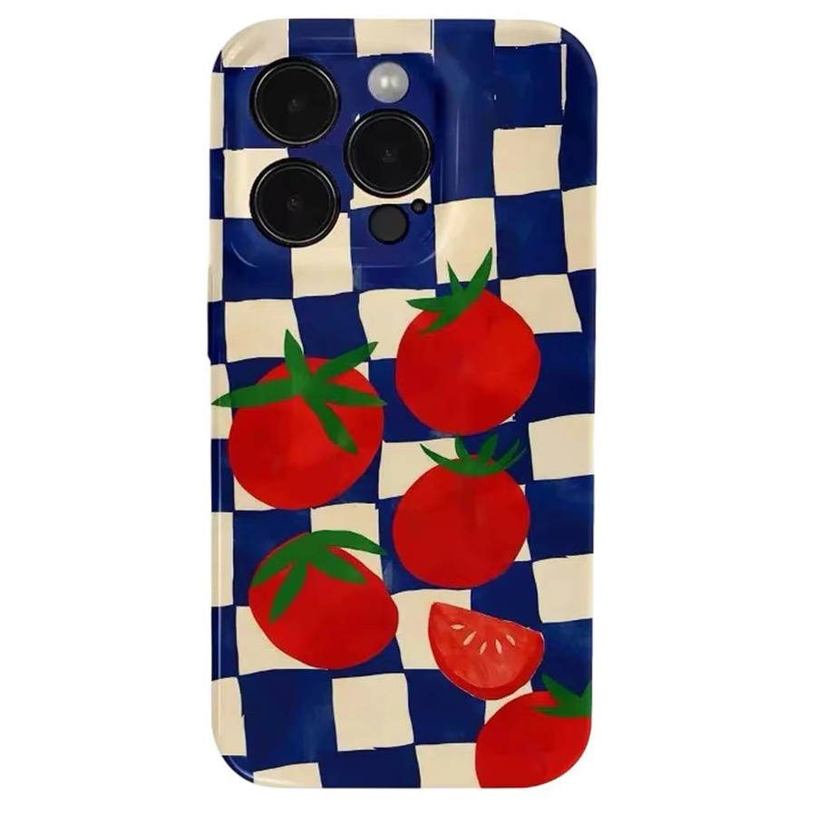 Clmj Handyhülle mit Tomaten-Karo Design in glänzender Folie aus hartem PC für Google Pixel 7 7a 8 8a 9 9a Pro XL 5G - Bild 2
