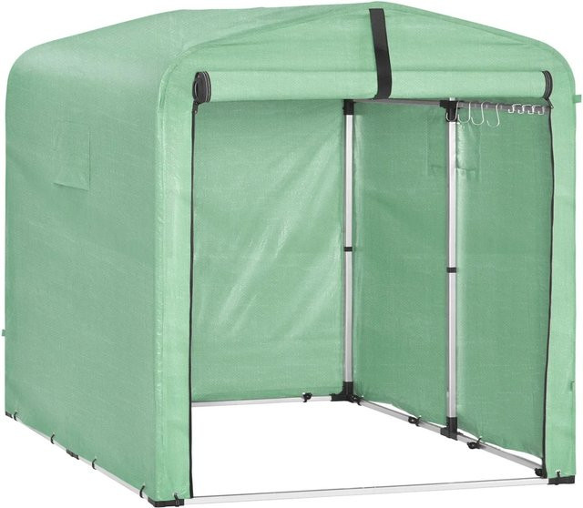 SoBuy Fahrradgarage Geräteschuppen für 2-4 Fahrräder mit UV-Schutz, Grün, B/T/H: 159 x 165 x 219 cm - Bild 1