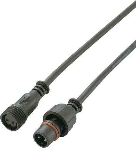TRU COMPONENTS 1572446 Rundstecker konfektioniert, gerade Stecker und Buchse, 2-polig, Schwarz - Bild 1