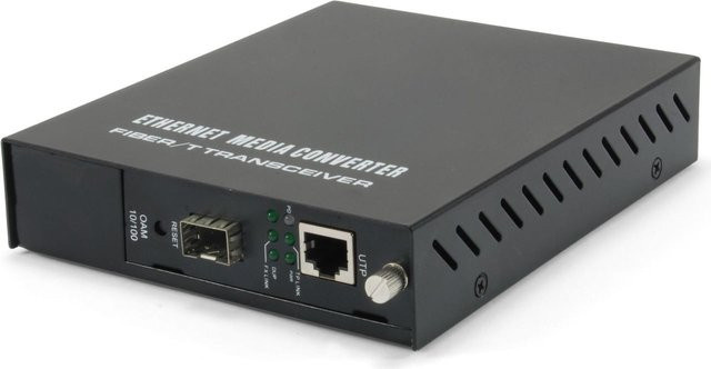 LevelOne FVM-1000 Medienkonverter Ethernet Fast Ethernet 10Base-T 100Base-FX 100Base-TX RJ-45 SFP mini-GBIC Schwarz - Bild 1