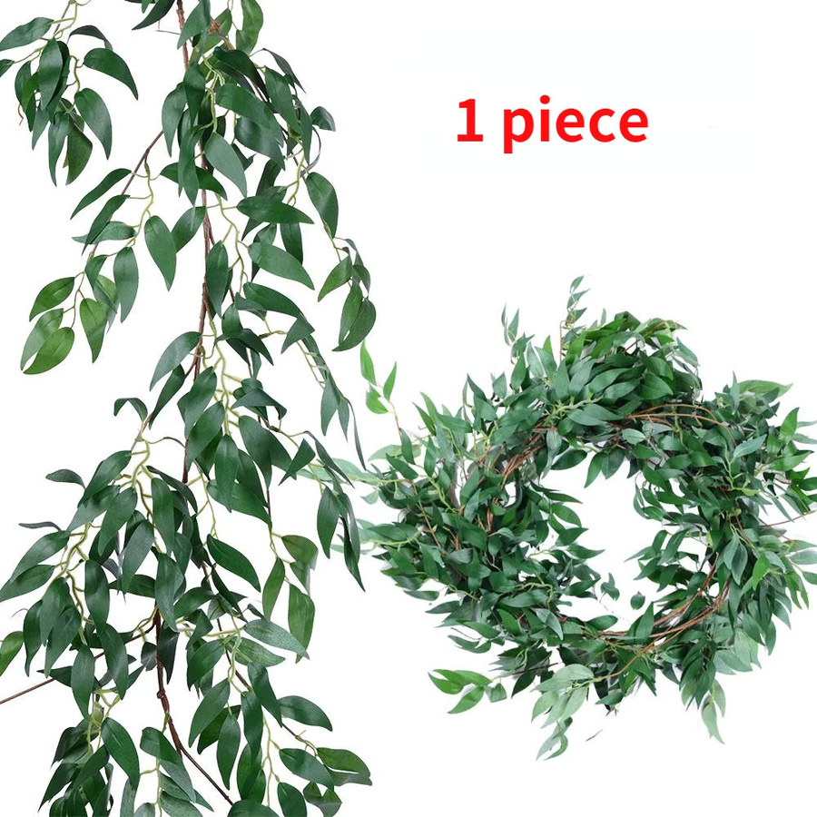 Künstliche Weidenpflanze in Grün mit Rattan-Simulation für Hochzeit und Party, Höhe: 173,7 cm - Bild 3