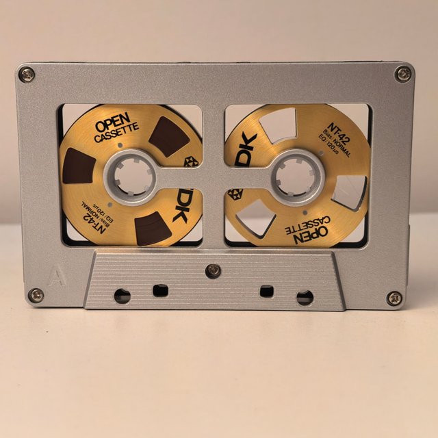 TEGTO Handgefertigte Offene Audio-Kassette R2R Aufnahmekassette in Gold mit 42 Minuten Aufnahmezeit - Bild 1