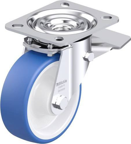 Blickle L-POTH 100XR-ST Stahlblech-Lenkrolle in Blau mit 100 mm Rad-Durchmesser und 200 kg Tragfähigkeit - Bild 1