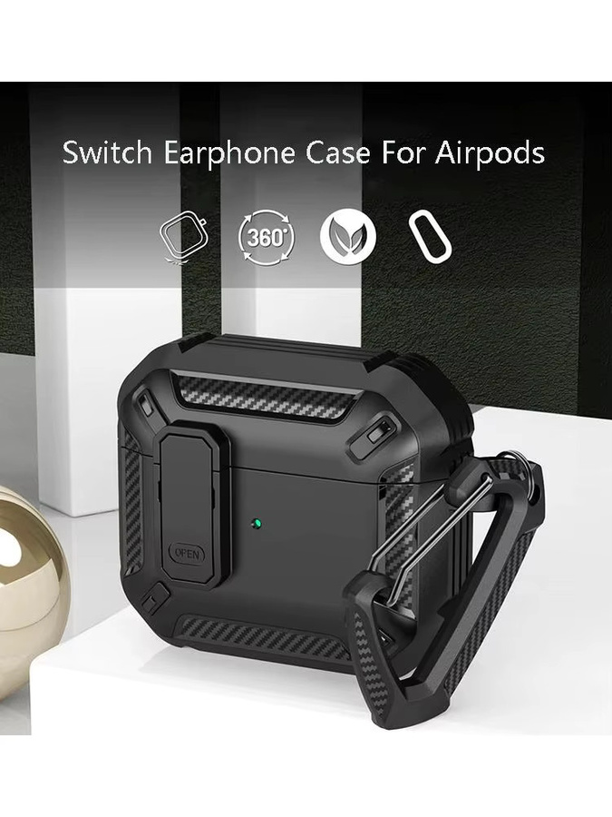 Stoßfeste Luxus Schutzhülle für Apple AirPods Pro 1. und 2. Generation sowie AirPods 3 mit Schlüsselbund in Schwarz - Bild 6