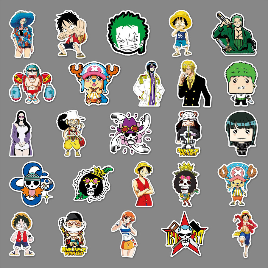 Bandai One Piece Cartoon Anime Wasserdichte Zieraufkleber aus PVC, 50 Stück, Multicolour - Bild 2
