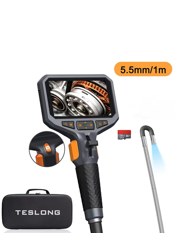 TESLONG Professionelles automatisches Rohrendoskop mit 5,5 mm flexibler Sonde, 4,5-Zoll-IPS-Display und 1080P HD-Inspektionskamera, 1 m Stahlrohr - Bild 4