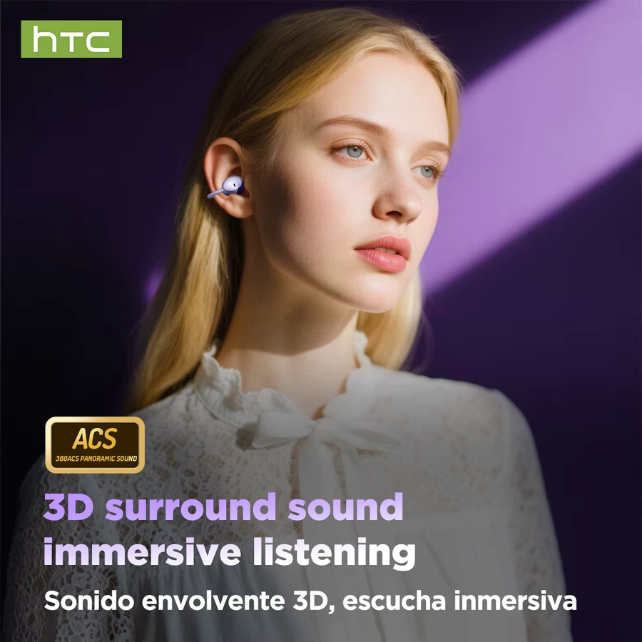 HTC NE32 TWS Bluetooth 6.0 HiFi Wireless Headset in Schwarz mit IPX5 Wasserdichtigkeit und USB-C Anschluss - Bild 6