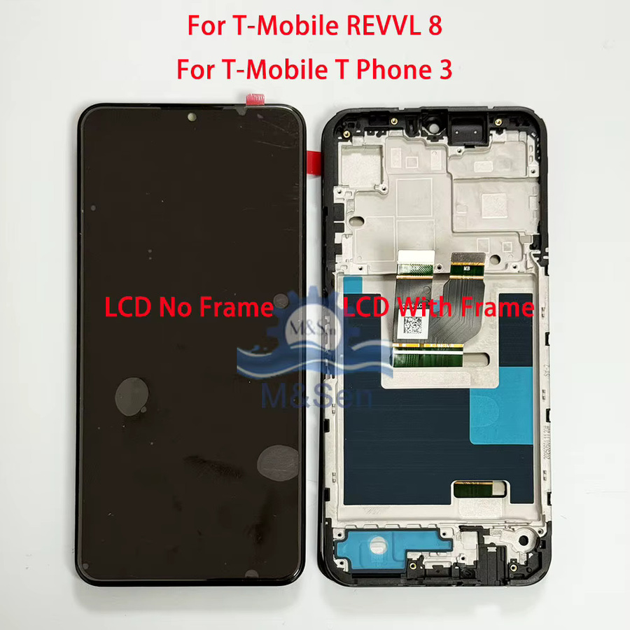 M&Sen LCD-Display-Bildschirmrahmen mit Touchpanel für T-Mobile REVVL 7, REVVL 7Pro, REVVL 8 und T Phone 3 in Schwarz - Bild 2
