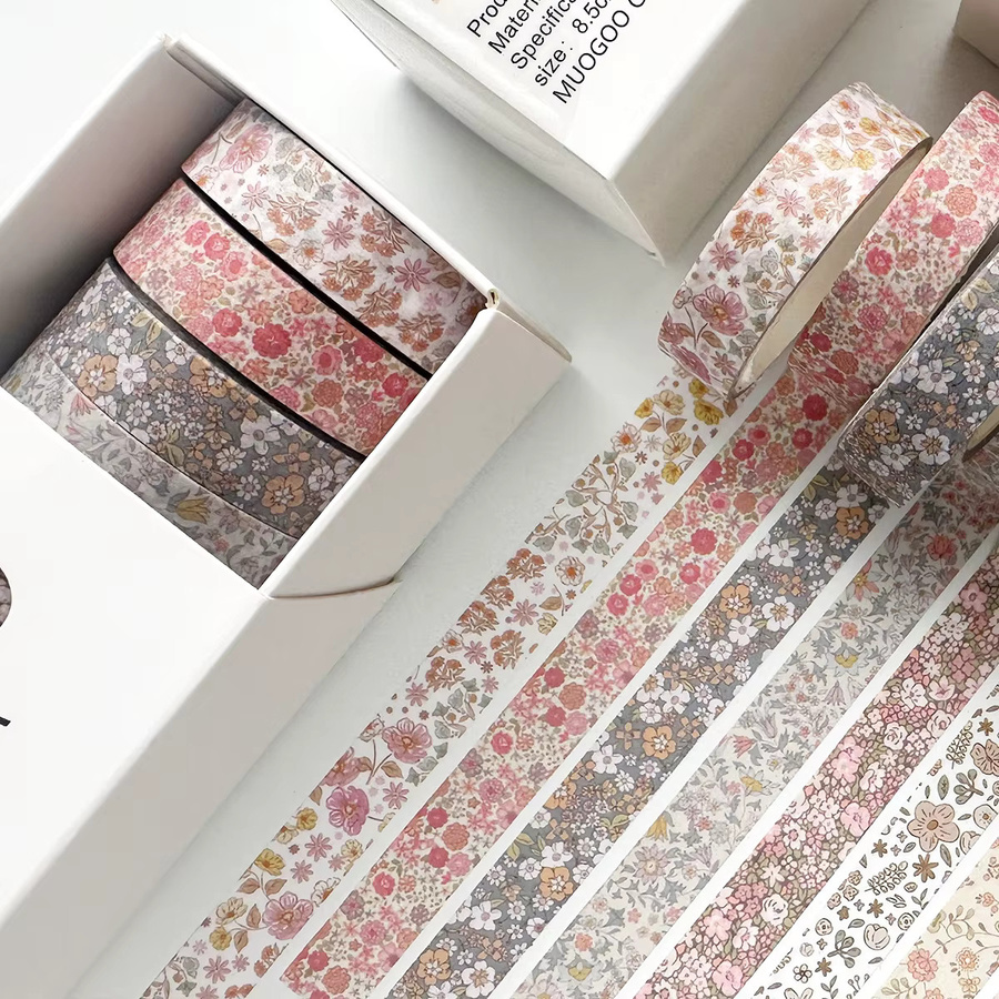 Washi-Tape-Set im Vintage-Stil mit 8 Rollen in Multicolour für Journaling und Scrapbooking - Bild 3