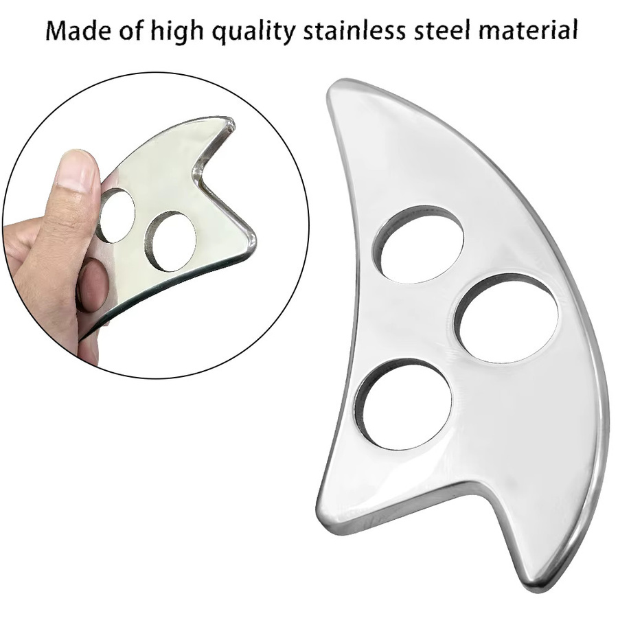 JWWMMJ Gua Sha Massage-Werkzeug aus Edelstahl, Unisex - Bild 2
