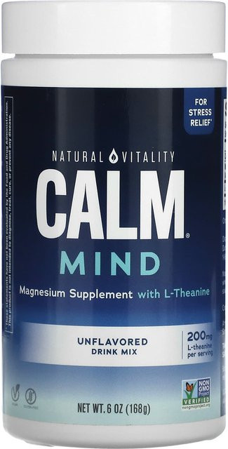 Natural Vitality, Getränkepulver, CALM Mind, Magnesium mit L-Theanin, 168 g - Bild 1