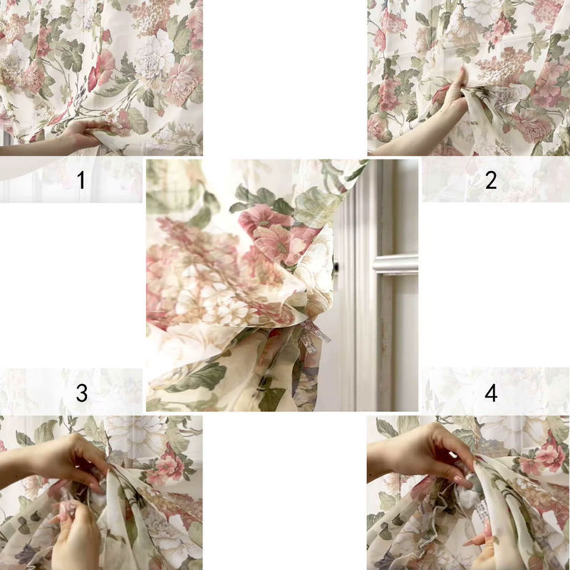 Tiyana Voile-Vorhang mit floralem Design in Transparent, Breite: 100 cm, Höhe: 150 cm - Bild 6