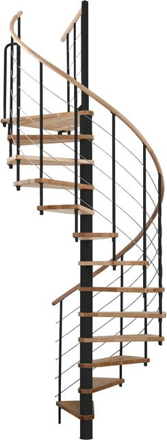 Minka Spindeltreppe Venezia aus Buche in Schwarz für eine Geschosshöhe bis 305,5 cm - Bild 1