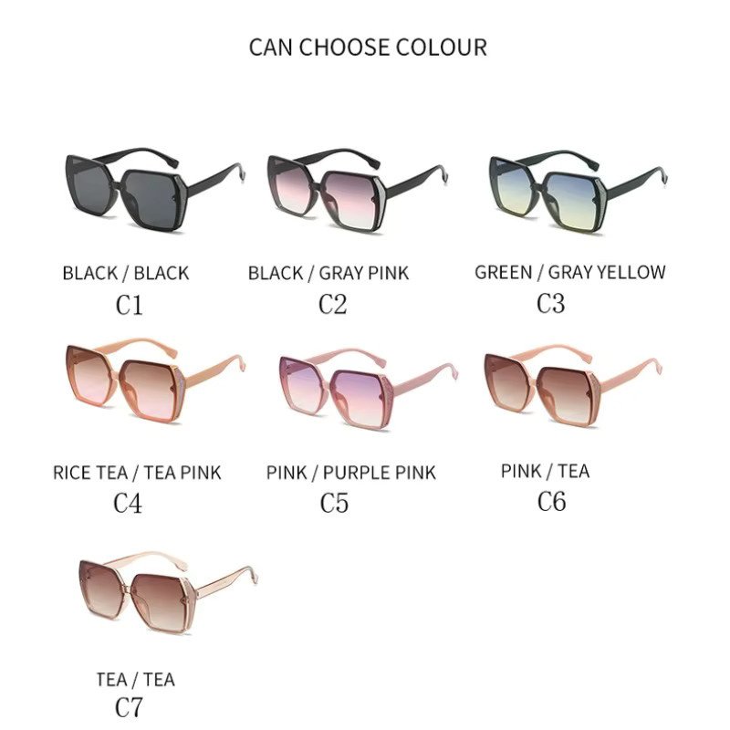 Samjune Sonnenbrille, quadratisch, Vollrand, Kunststoff, Damen - Bild 3