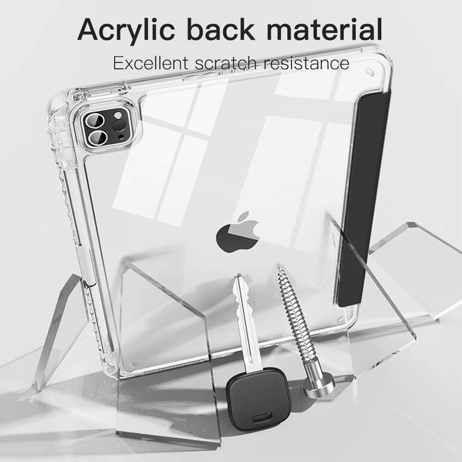 EMTRA Trifold Acryl Hard Cover Hülle für iPad Air 13 Zoll und 11 Zoll sowie iPad 10.2 und 9.7 in Transparent und Blau - Bild 4