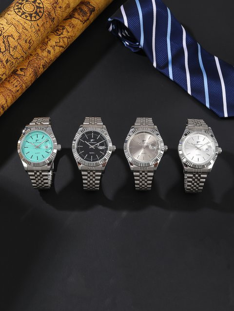 RICECGO Uhrenarmband Edelstahl, Silber, Herren - Bild 1