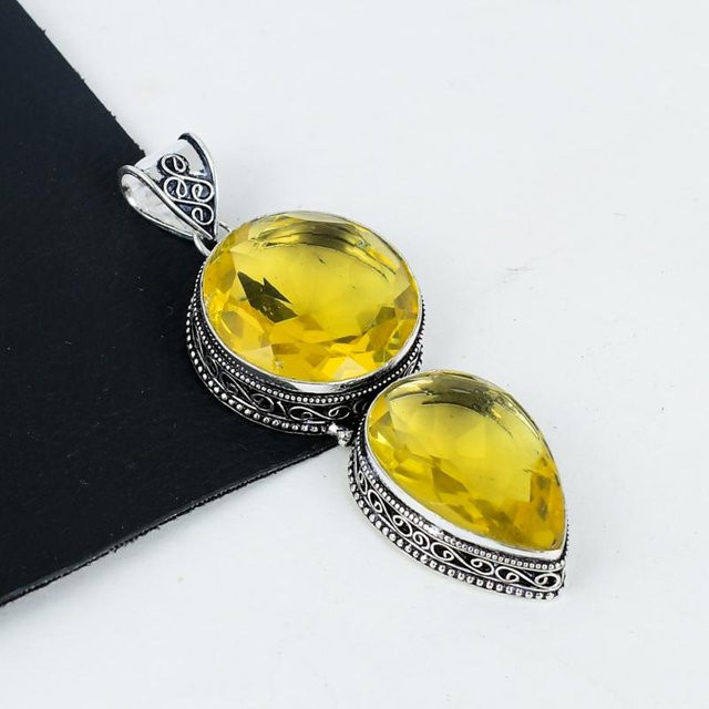 JewelryMart Anhänger Citrin, 925 Silber, Damen, gelb - Bild 1