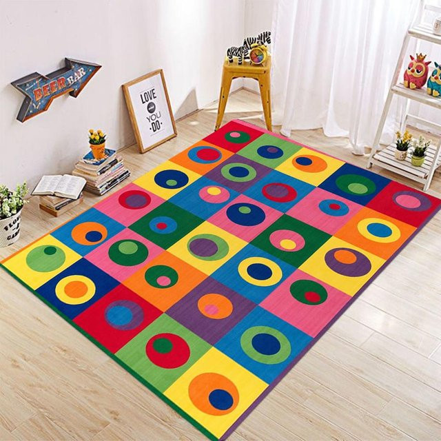 Bunter abstrakter Teppich mit Kreis-Design von Lodestar, mehrfarbig, B/B: 50 x 80 cm - Bild 1