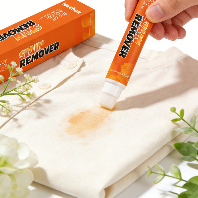 JAKEHOE Fleckenentferner-Stift mit Lipase und Zitronensäure für empfindliche Stoffe, Orange, 10ml - Bild 1