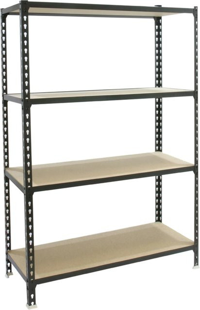 PROREGAL Schwerlastregal Mid Muli in Anthrazit mit 4 verstellbaren Fachböden, H x B x T: 150 x 110 x 30 cm - Bild 1