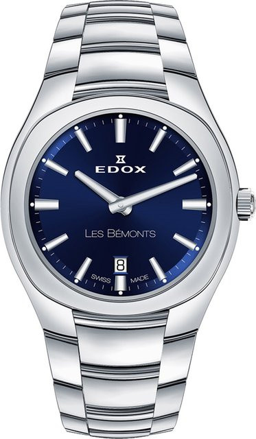 Edox Les Bemonts Damenuhr, Quarz, Edelstahl, Blau, 30 mm, 3 ATM - Bild 1