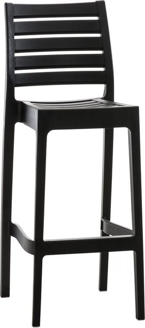 DELUKE Barhocker TURAM Barstuhl aus Kunststoff in Schwarz mit Lehne, B/T/H: 45 x 51 x 105 cm - Bild 1