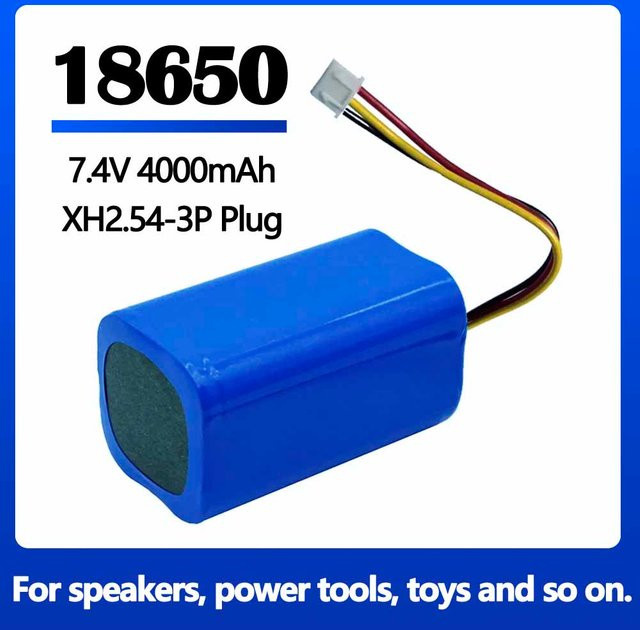 YTBNA Lithium-Ionen-Akku 7,4 V 4000 mAh mit Schutzplatine und XH2.54-3P-Stecker in Blau - Bild 1