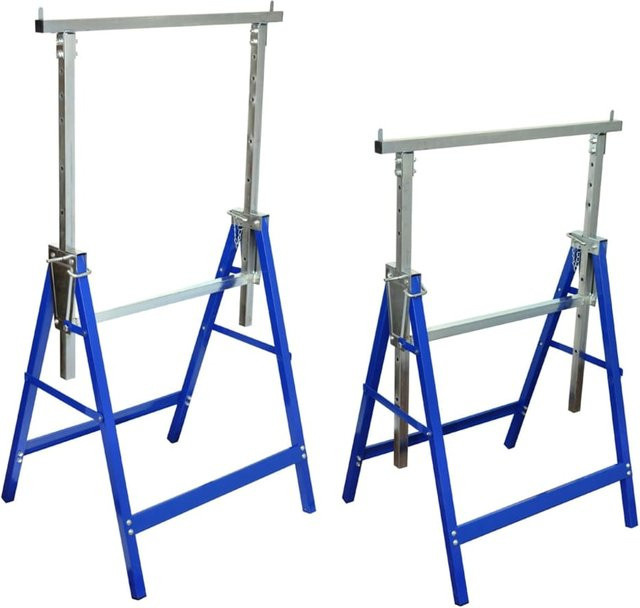 Verstellbare Gerüstböcke aus Stahl in Blau von VD Home Furnishing, 2 Stück - Bild 1