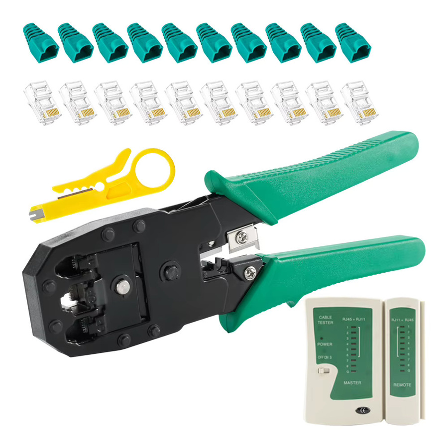 agiiman Netzwerk Kabel Tester und Crimper Tool Kit Set mit Abisolierzange und Schraubendreher für RJ45 RJ11 Stecker, Multicolor - Bild 2