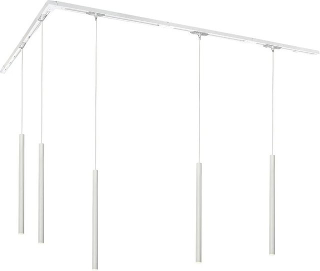 QAZQA Modernes Schienensystem Iconic Frini mit 5 Pendelleuchten in Weiß, 1-phasig - Bild 1
